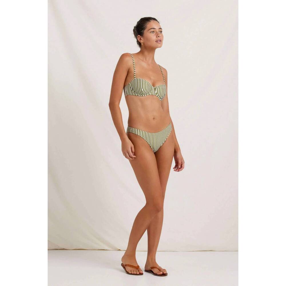 NEW PEONY striped bikini set in fern
